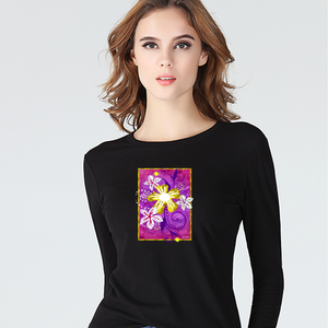 Golden Daisies : Long sleeve thin blouse -  tight fit for women  -  up to 4XL  -  95% Cotton - Free standard shipping