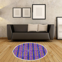 Load image into Gallery viewer, Golden Daisies Purple pattern : Round picnic or beach  Mat - 150cm x 150cm - 59&#39;&#39; x 59&#39;&#39; -  Free standard shipping
