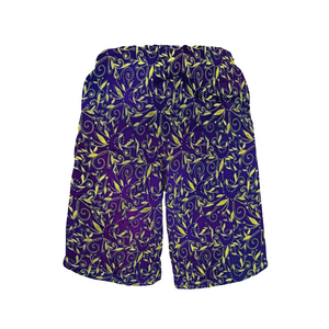 Nightfall Celebration purple : Men's Quick Dry Swim Beach Shorts – Elastic waist – Polyester – Free standard shipping