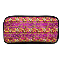 Load image into Gallery viewer, Golden Daisies Magenta pattern : Pencil Case - 22cm x 12cm x 5cm - 8.7&quot; x 4.7&quot; x 2&quot;- holds up to 60 pencils - Free standard shipping
