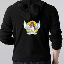 Load image into Gallery viewer, Good Fortune Angel : Unisex Zippered Hoodie Cotton (50%)- Black or White -  Gildan 88600 - XS to 2XL
