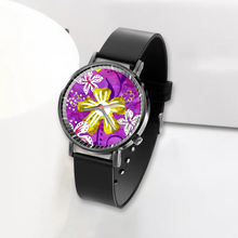 Load image into Gallery viewer, Golden Daisies : Black Plastic Quartz Watch in premium gift box - 1.6 × 1.6&quot; - Free standard shipping
