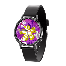 Load image into Gallery viewer, Golden Daisies : Black Plastic Quartz Watch in premium gift box - 1.6 × 1.6&quot; - Free standard shipping
