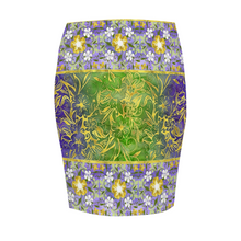 Load image into Gallery viewer, Original Art - Vassia Sarri Creations, Prosperity Angel for your elasticated short waist pencil skirt, with pocket, to bring positive vibes in your life and reprogram your subconscious, so you become open towards prosperity opportunities
