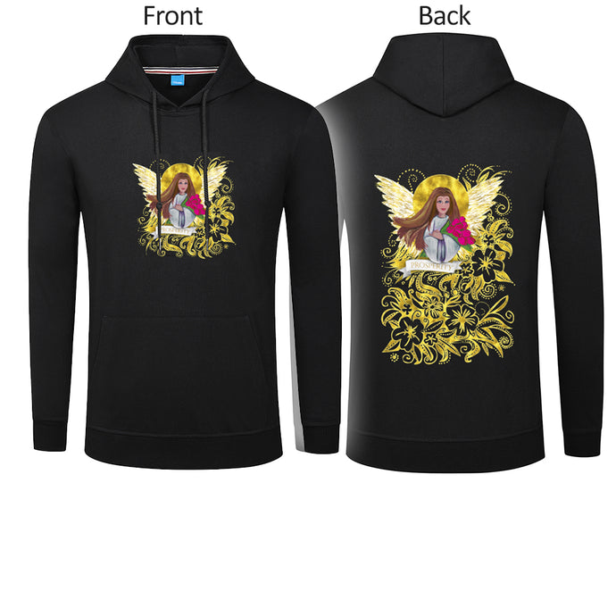 Original Art - Vassia Sarri Creations, Properity Angel for your sweater pullover with pocket, to bring positive vibes in your life and reprogram your subconscious, so you become open towards prosperity opportunities